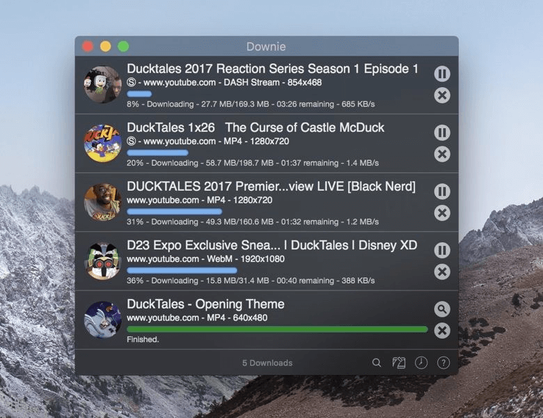 Downie - Nejlepší aplikace pro Mac