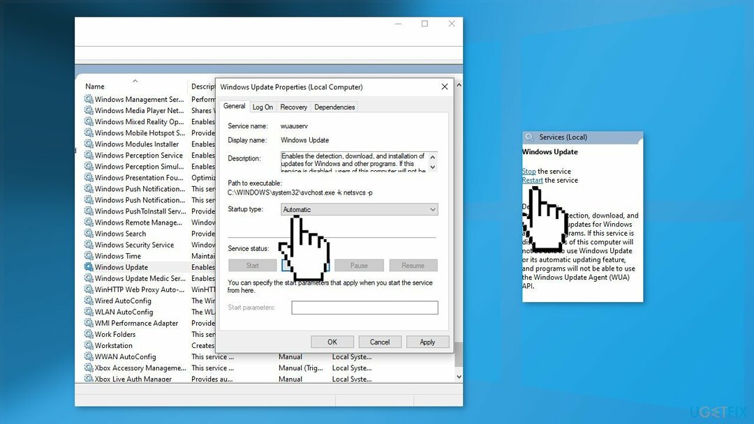 Reinicie os serviços do Windows