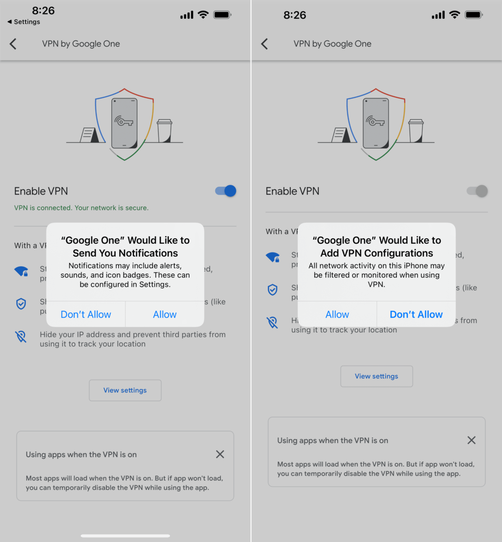 A Google VPN használata iOS-en Lépések – 2