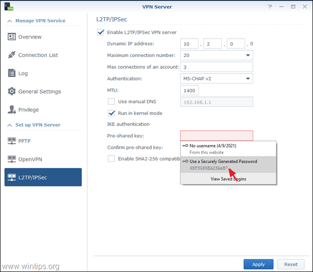 เซิร์ฟเวอร์ Synology VPN