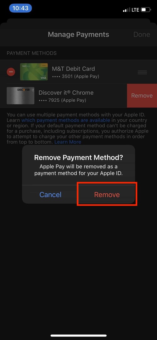 Ta bort betalningsinformation App Store 2