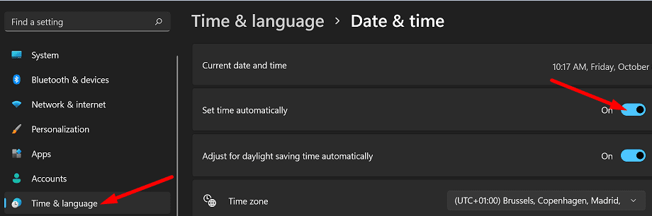 Windows-11-dátum és idő-beállítások