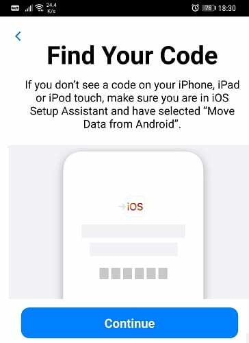 passa a iOS-find-your-code-screen