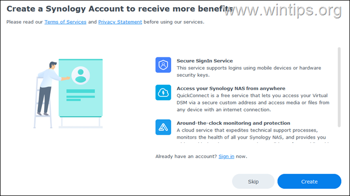 nastavení synology nas