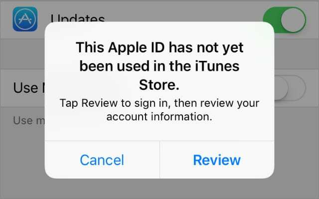 Denne Apple-ID-en er ennå ikke brukt feilmelding iPhone