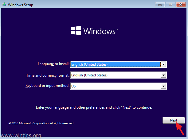 ren installering av Windows 10