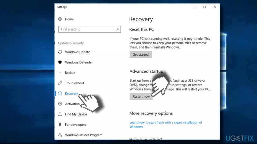 realizar la reparación automática del sistema