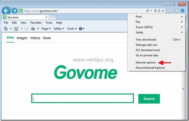 إزالة- govome.com- إنترنت إكسبلورر