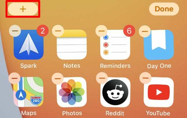 Aggiungi il pulsante widget sulla schermata Home di iPhone