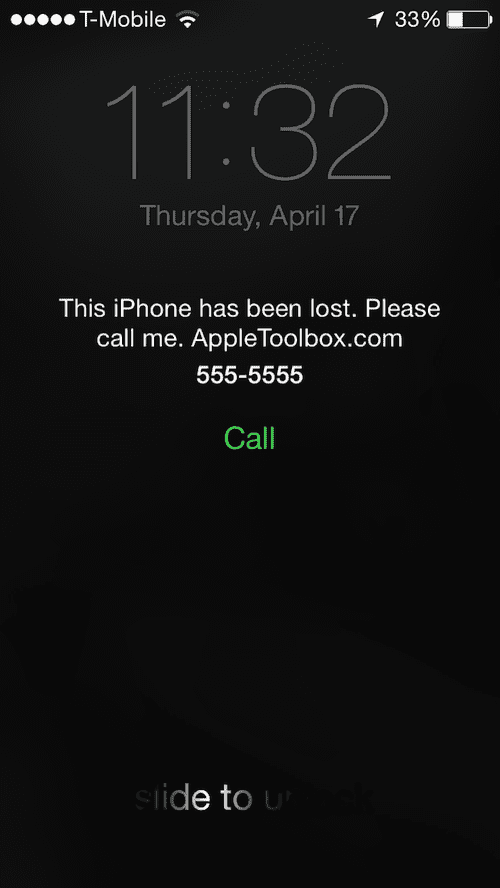 iPhone în modul pierdut