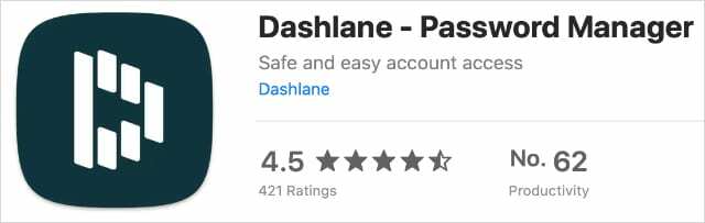 Razširitev Dashlane v trgovini Mac App Store