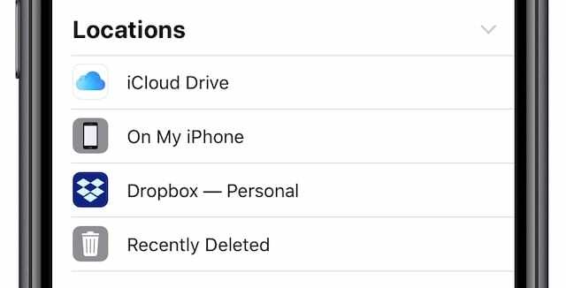 Dropbox in der Dateien-App