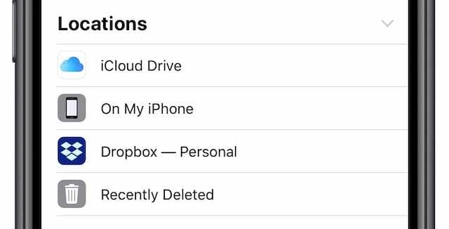 파일 앱의 Dropbox