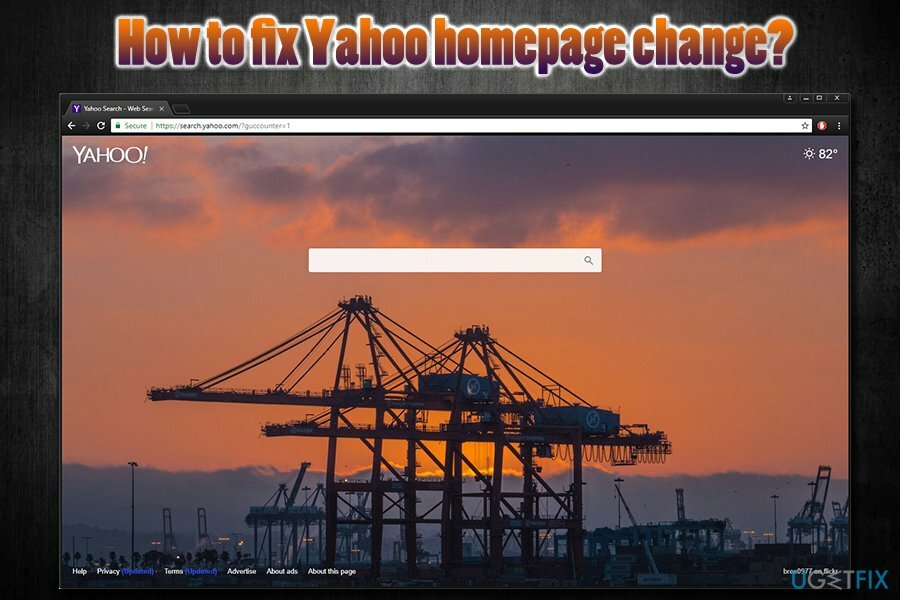 Yahoo होमपेज परिवर्तन को ठीक करें