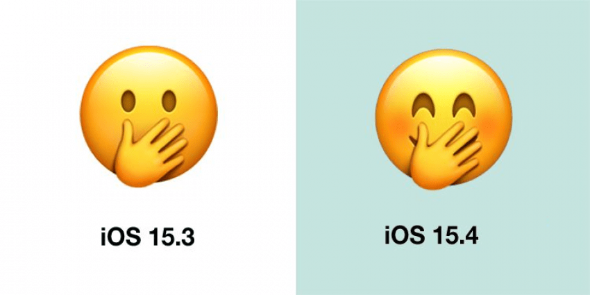Unterschied zwischen Hand-über-Mund-Emojis 2022