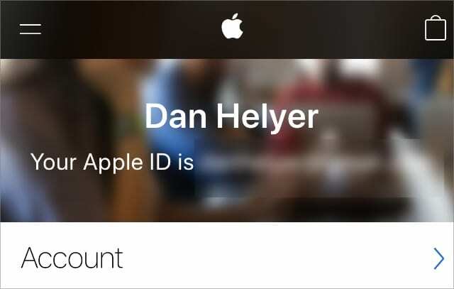 Apple ID-kontooplysninger på iPhone-webstedet
