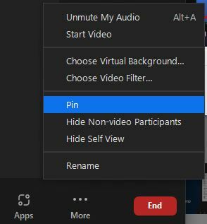 Закріпіть когось на зустрічі Zoom