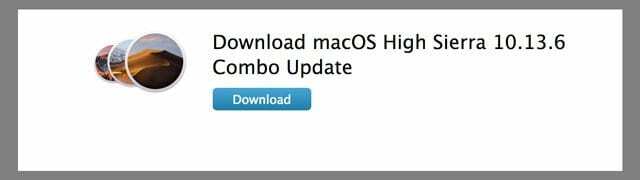 töltse le a kombinált frissítést a high sierra macOS rendszerhez