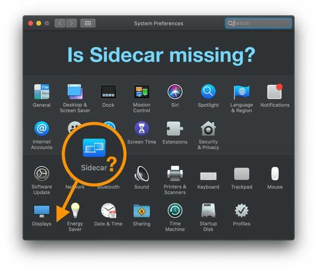 fehlender Sidecar in den Mac-Systemeinstellungen