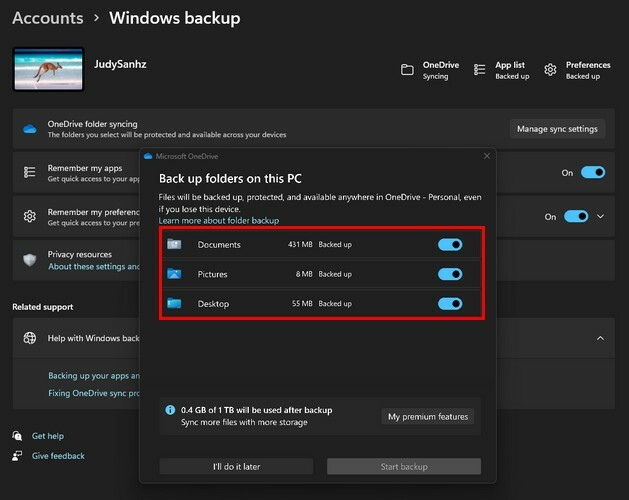 Windows backup mulighed