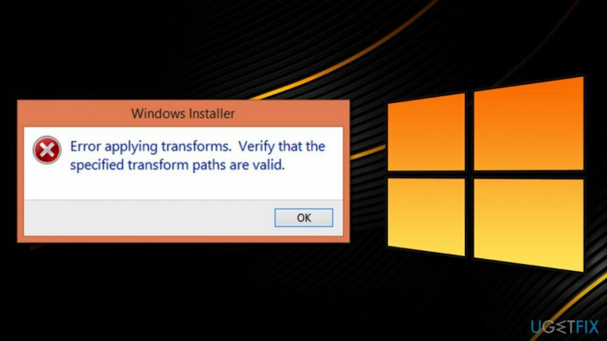 შეცდომა " ტრანსფორმაციების გამოყენებისას" შეცდომა Windows 10-ზე