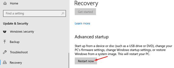 Advanced-startup-windows