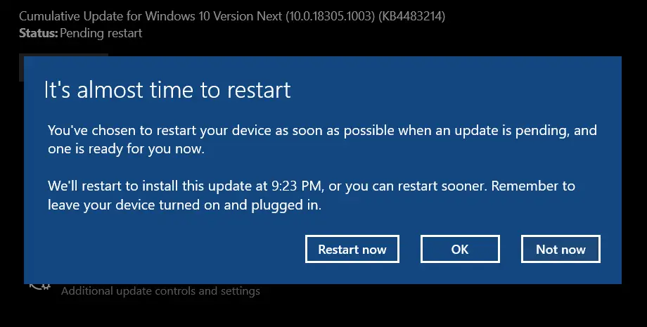 Installer opdateringer og luk Windows 10 ned
