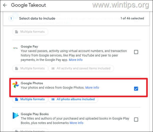 Архивирайте Google Photos на твърд диск – Google Takeout