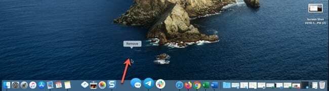 Odeberte místo z Dock Mac