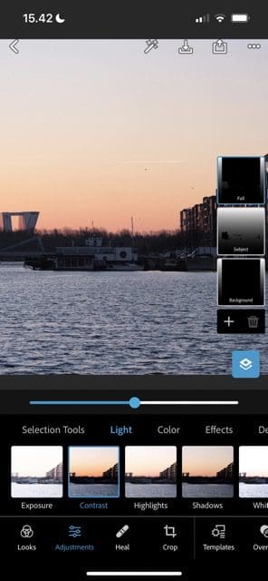 Cuplikan layar menunjukkan cara mengubah kontras di PS Express
