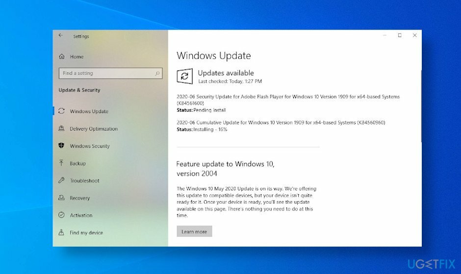 تحديثات Windows 10