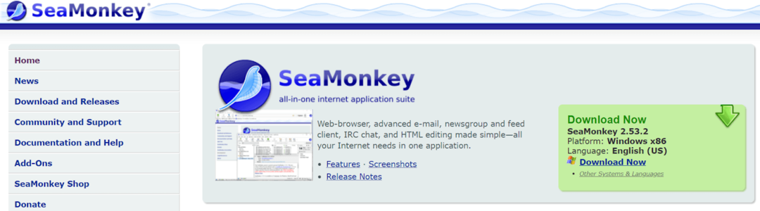 SeaMonkey - Ελαφρύ πρόγραμμα περιήγησης για Windows 