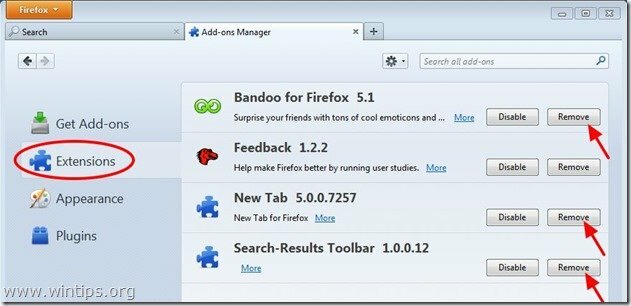 remove-bandoo-search-resultater-verktøylinjen