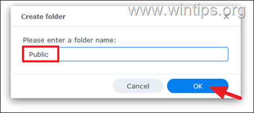 utwórz folder - synology