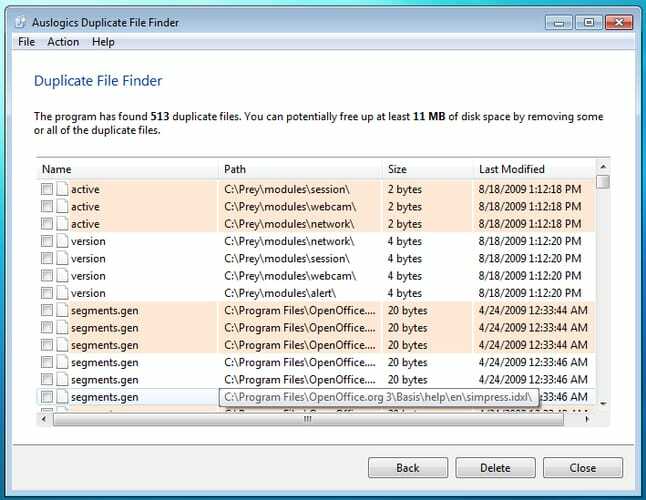 שכפול קבצים ב-Auslogics Duplicate File Finder