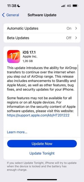 Atjauniniet uz jaunāko iOS 17 versiju