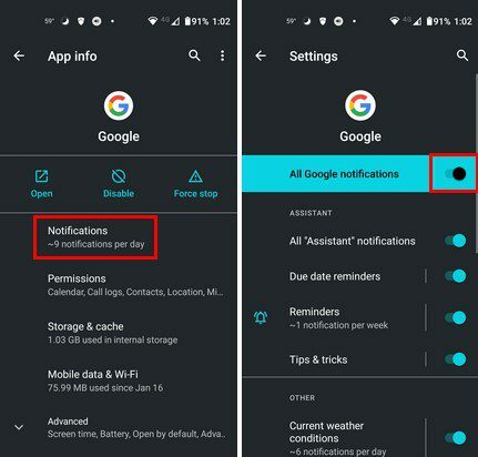 Activer les notifications Google