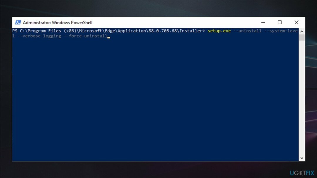 Απεγκαταστήστε το Chromium Edge μέσω του PowerShell