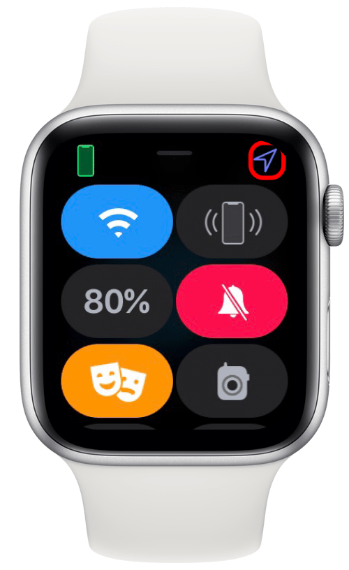 Μωβ εικονίδιο βέλους στο Apple Watch