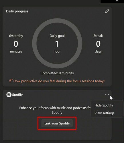 Spotify Fokus Windows 11