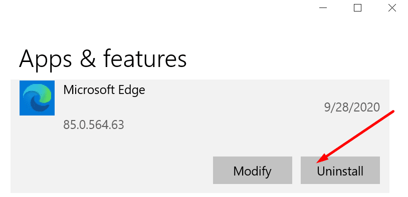 disinstallare Microsoft Edge