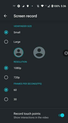 Android 11 Screen Recorder-Optionen