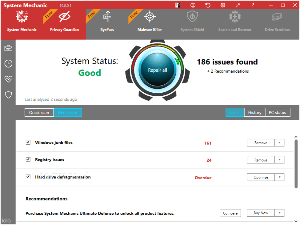 Iolo System Mechanic - En İyi ve Ücretsiz PC Temizleyici 