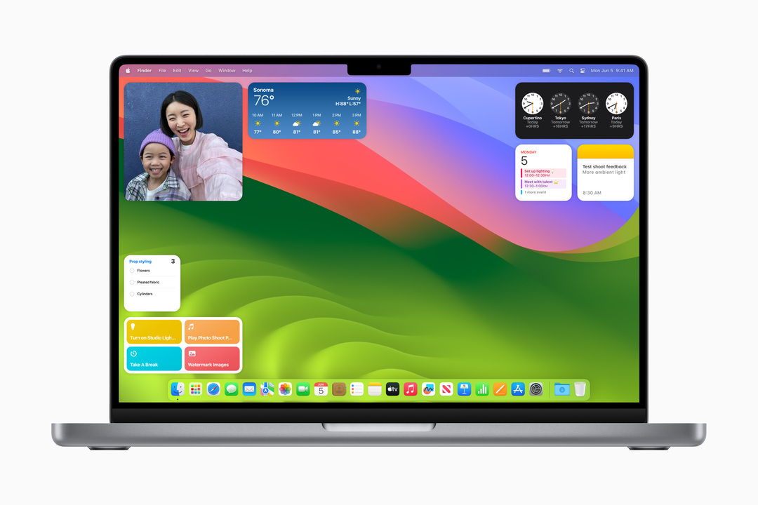 macOS Sonoma – Widgets im Vordergrund