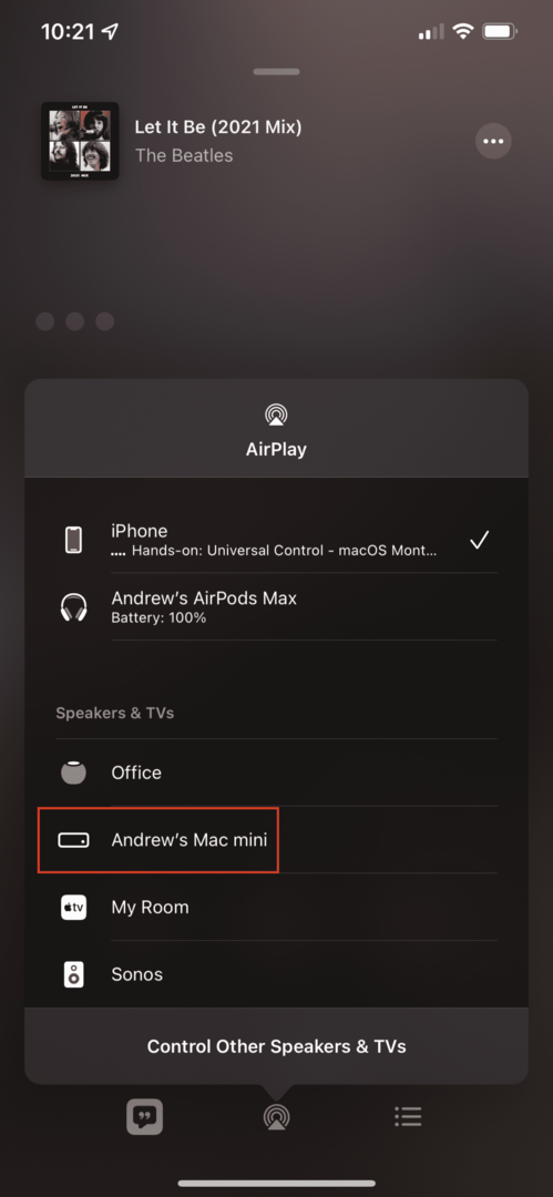 Cómo AirPlay de iPhone a Mac usando Apple Music 2