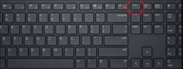 Paspauskite Keyboard PrintSc mygtuką