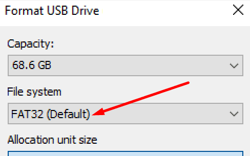Format-USB-asema