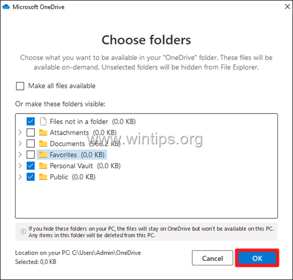 Opriți sincronizarea folderelor OneDrive cu computerul