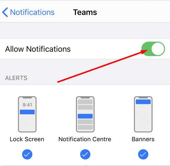 разрешить команды уведомлений iphone