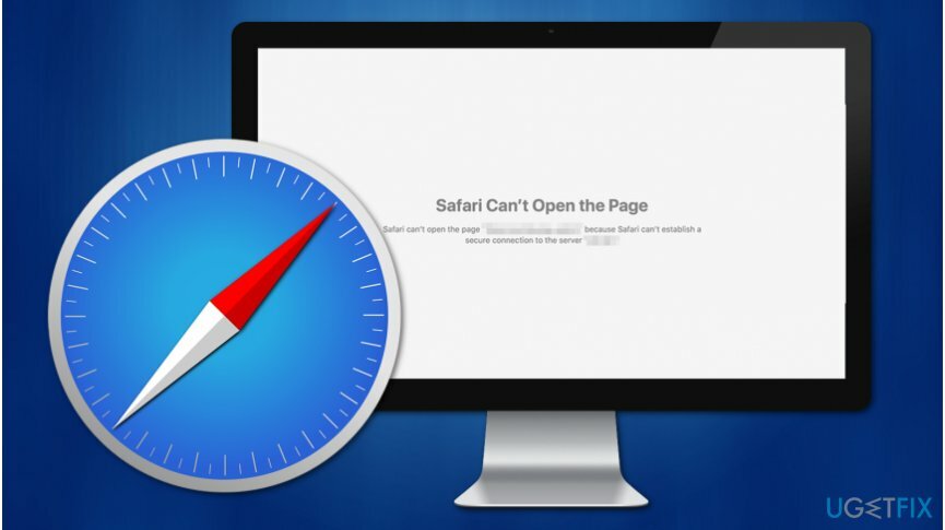 Safari не может установить безопасное соединение. Изображение ошибки.